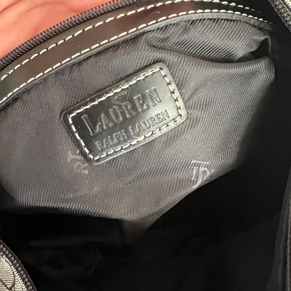 Vintage Ralph Lauren Signature Monogram Leather Canvas Shoulder Duffle Bag - Picture 5 of 10